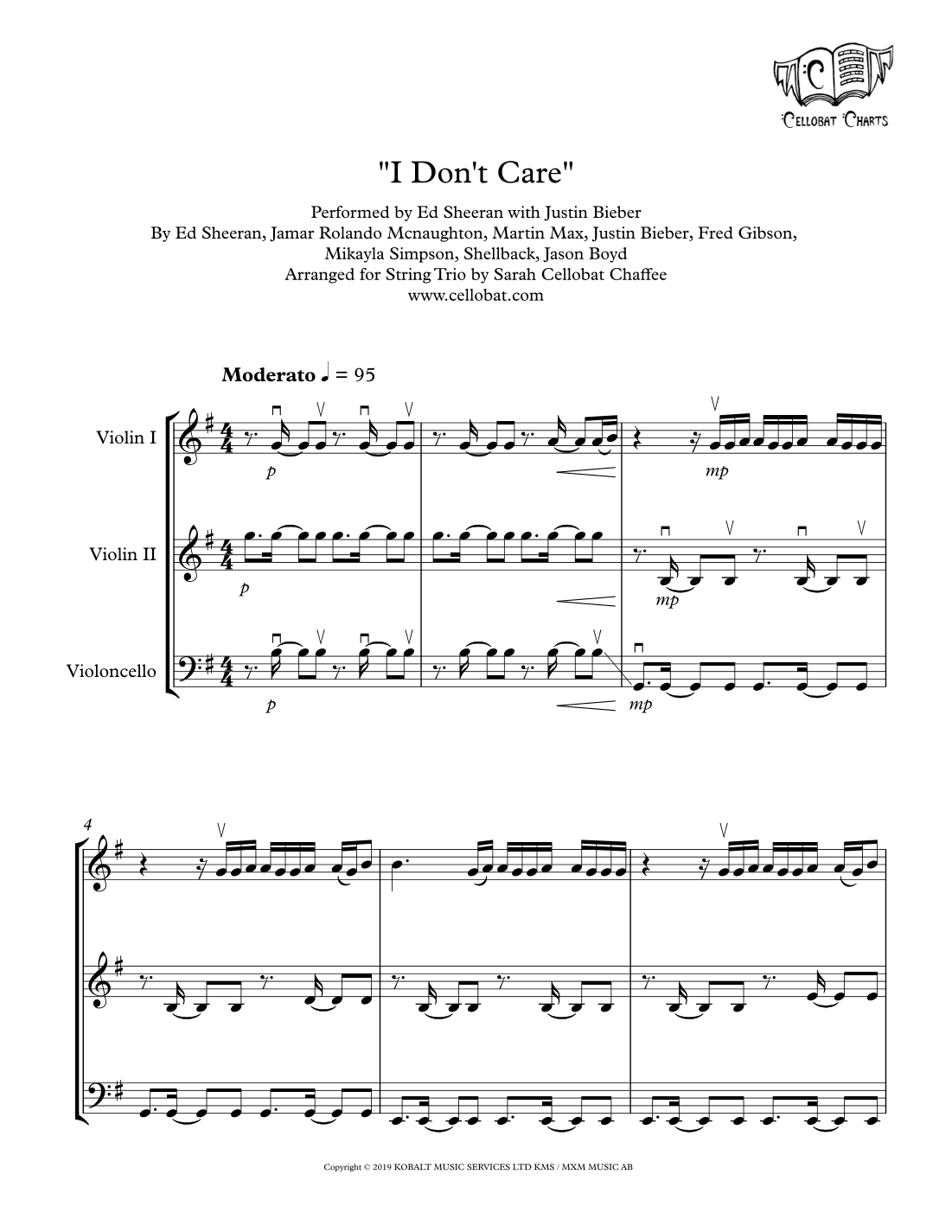 I Don't Care (arr. Sarah Cellobat Chaffee)