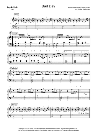 Bad Day (arr. Holger Dieffendahl)