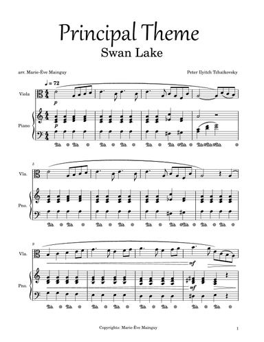 Swan Lake (arr. Marie-Ève Mainguy)
