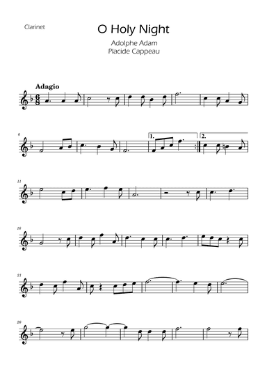 O Holy Night - Clarinet Solo (arr. Ygor Nunes)