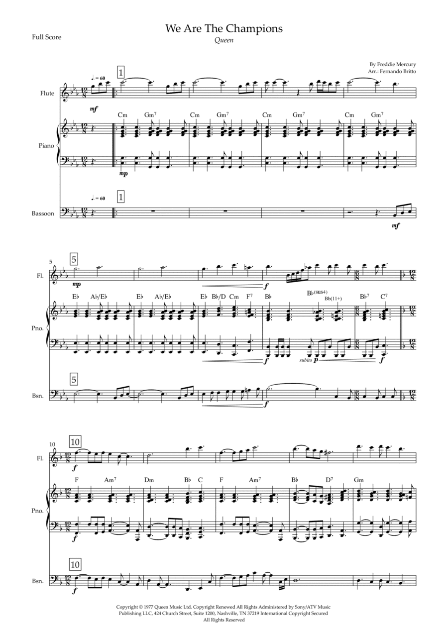 We Are The Champions (arr. Fernando Britto)
