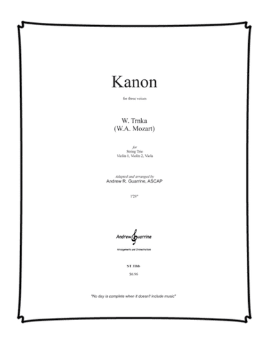 Kanon (b) for three voices (arr. Andrew R. Guarrine)