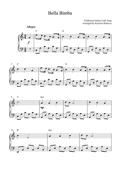 Bella Bimba (arr. Kaiserin Rebecca)