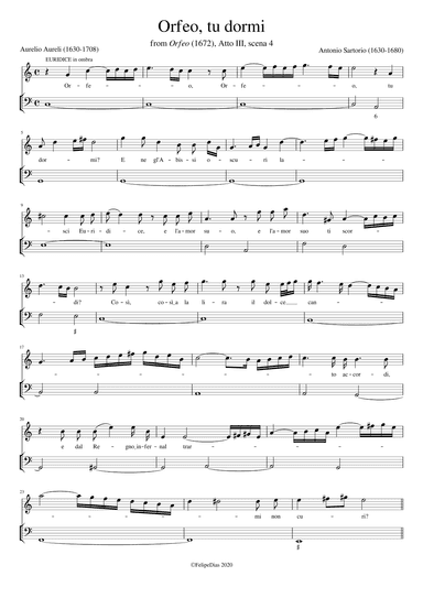 Orfeo tu dormi (arr. Early Music Scores)