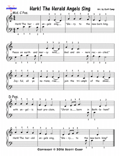 Hark!  The Herald Angels Sing (First Year Piano Students) (arr. Scott Camp)