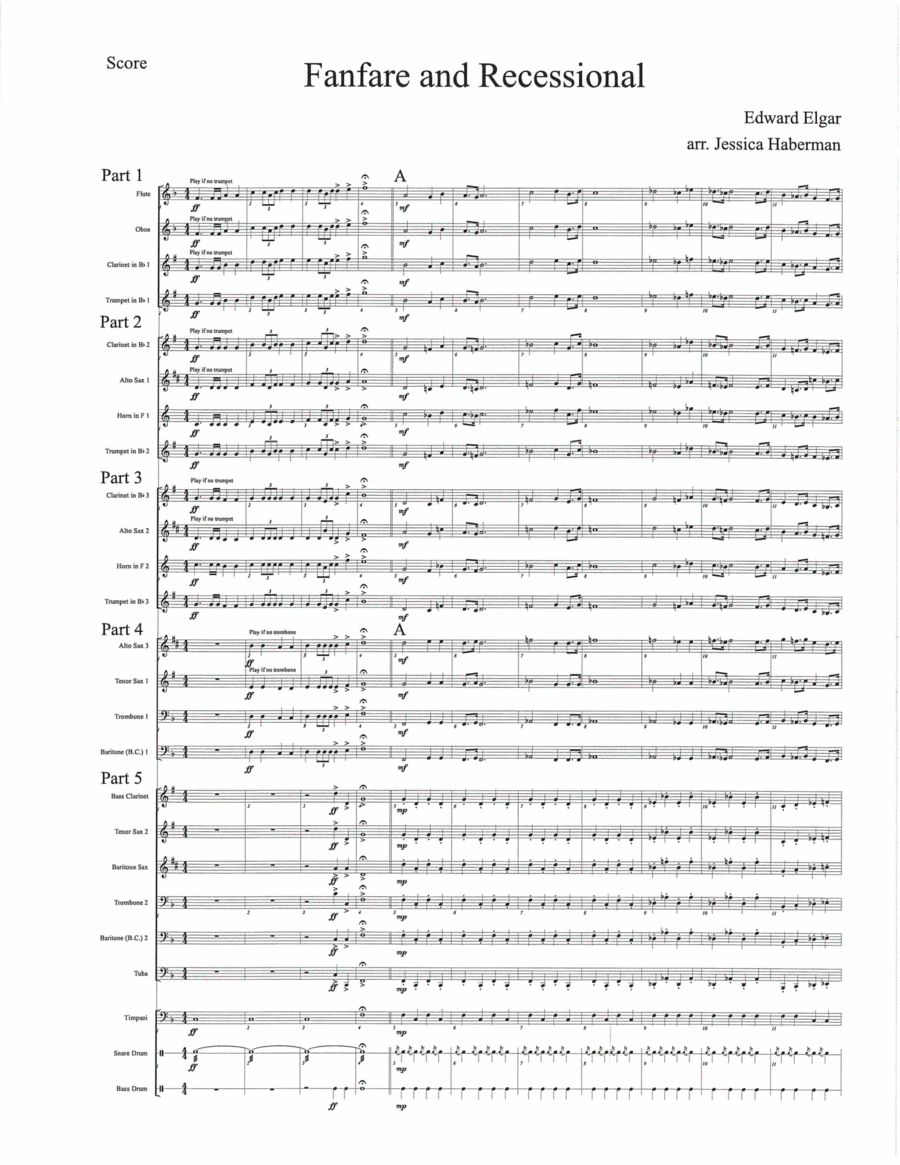 Fanfare and Recessional Flexband Score and Parts (arr. Jessica Haberman)