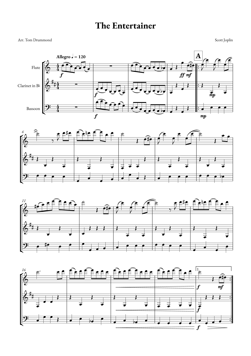 The Entertainer (arr. Tom Drummond)