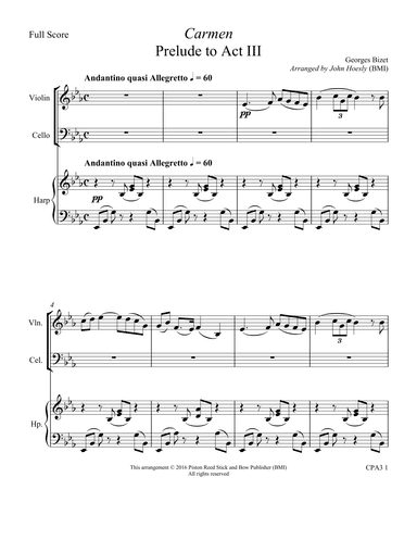 Carmen Intermezzo- for chamber ensemble (arr. John Hoesly)