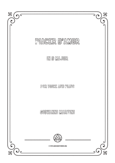 Giovanni-Piacer d'amor in D Major,for Voice and Piano (arr. MSM)