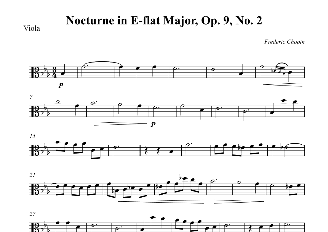 Nocturne in E-flat Major, Op. 9, No. 2 (arr. Wesley S. SIlva)