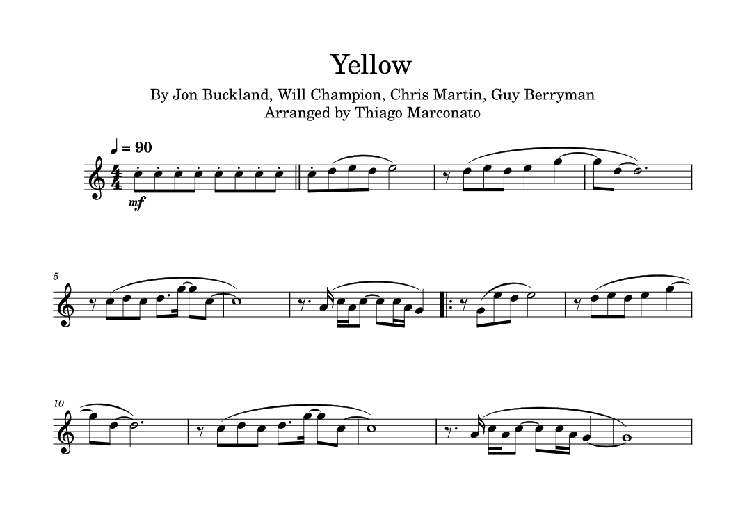 Yellow (arr. Thiago Marconato)