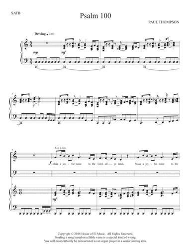 Psalm 100 - Make a Joyful Noise (SATB)