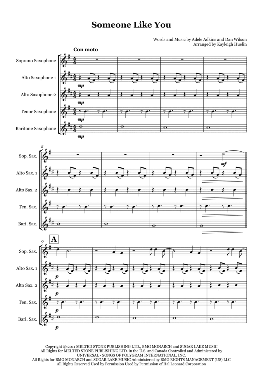 Someone Like You (arr. Kayleigh Huelin)
