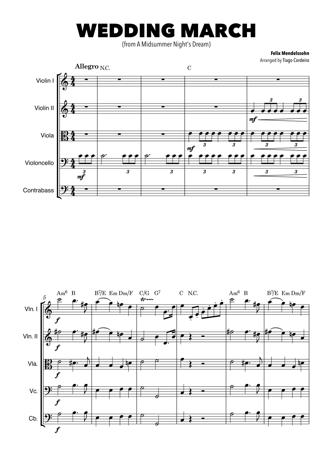Wedding March (arr. Tiago Cordeiro)
