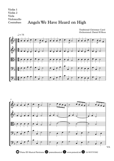 Angels We Have Heard on High - Gloria in Excelsi Deo - Christmas Carol - String Quartet (arr. Daniel H Rosa)