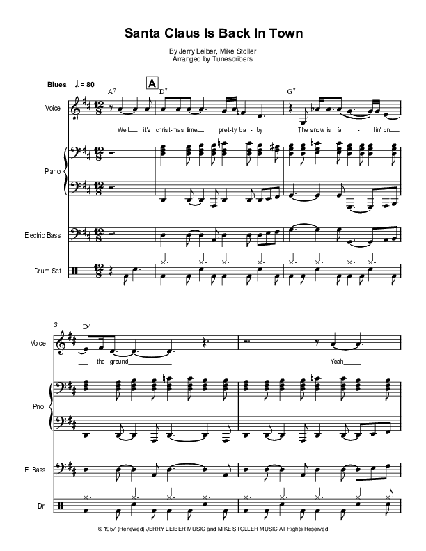 Santa Claus Is Back In Town (arr. Tunescribers)