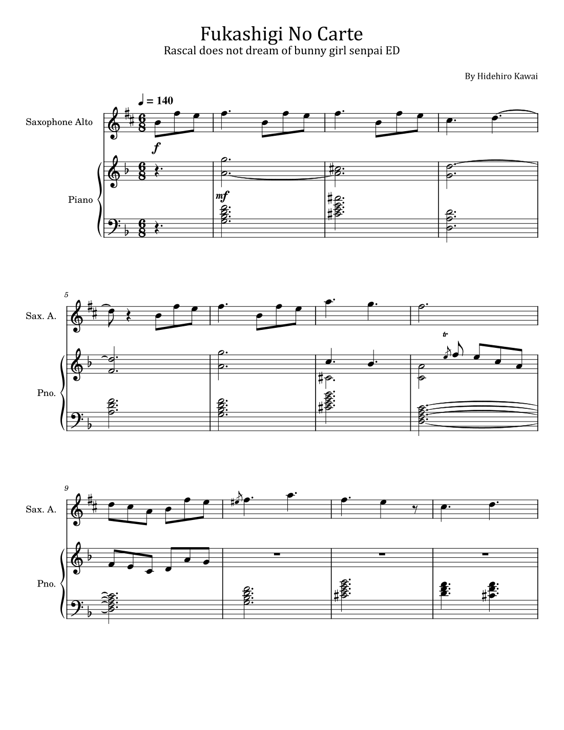 Fukashigi No Carte (arr. poon)