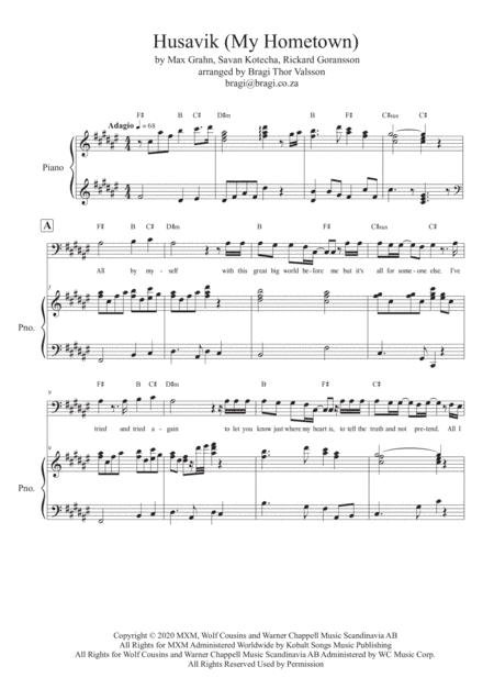 Husavik (arr. Bragi Thor Valsson)