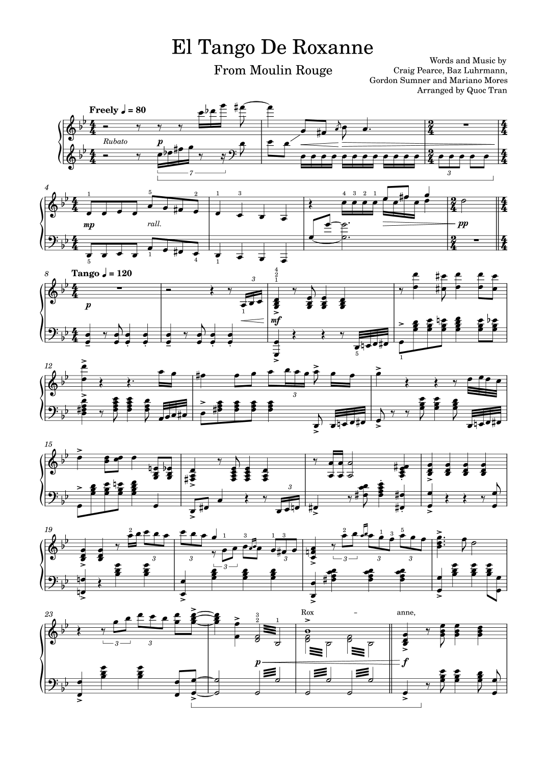 El Tango De Roxanne (arr. Quoc Tran)