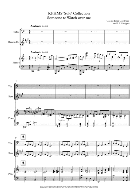 Someone To Watch Over Me (arr. Kevin P Holdgate)