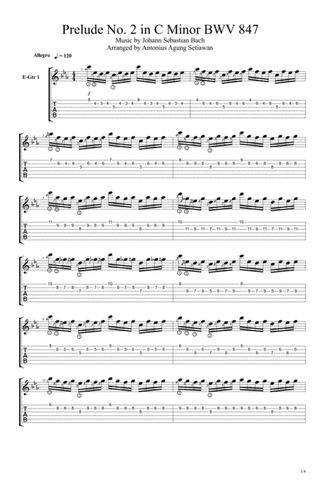 Prelude No. 2 in C Minor BWV 847 (Quartet Concert Band) (arr. Antonius Agung Setiawan)