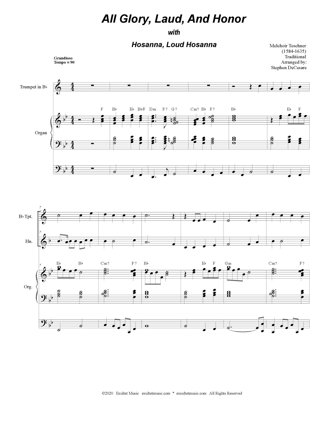 All Glory, Laud, And Honor (with "Hosanna, Loud Hosanna") (Duet for Bb-Trumpet and French Horn) (arr. Stephen DeCesare)
