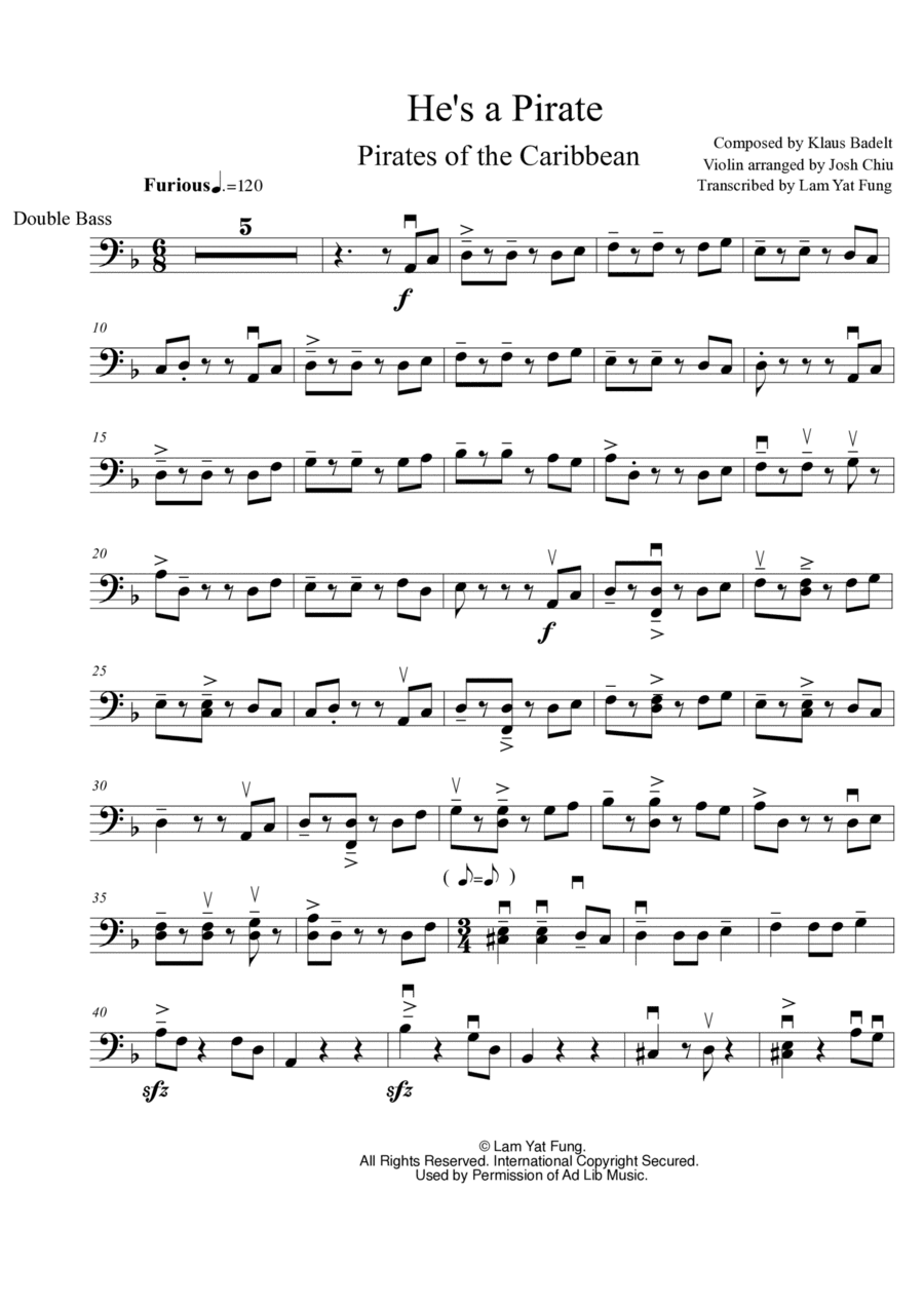 He's A Pirate (arr. Lam Yat Fung)