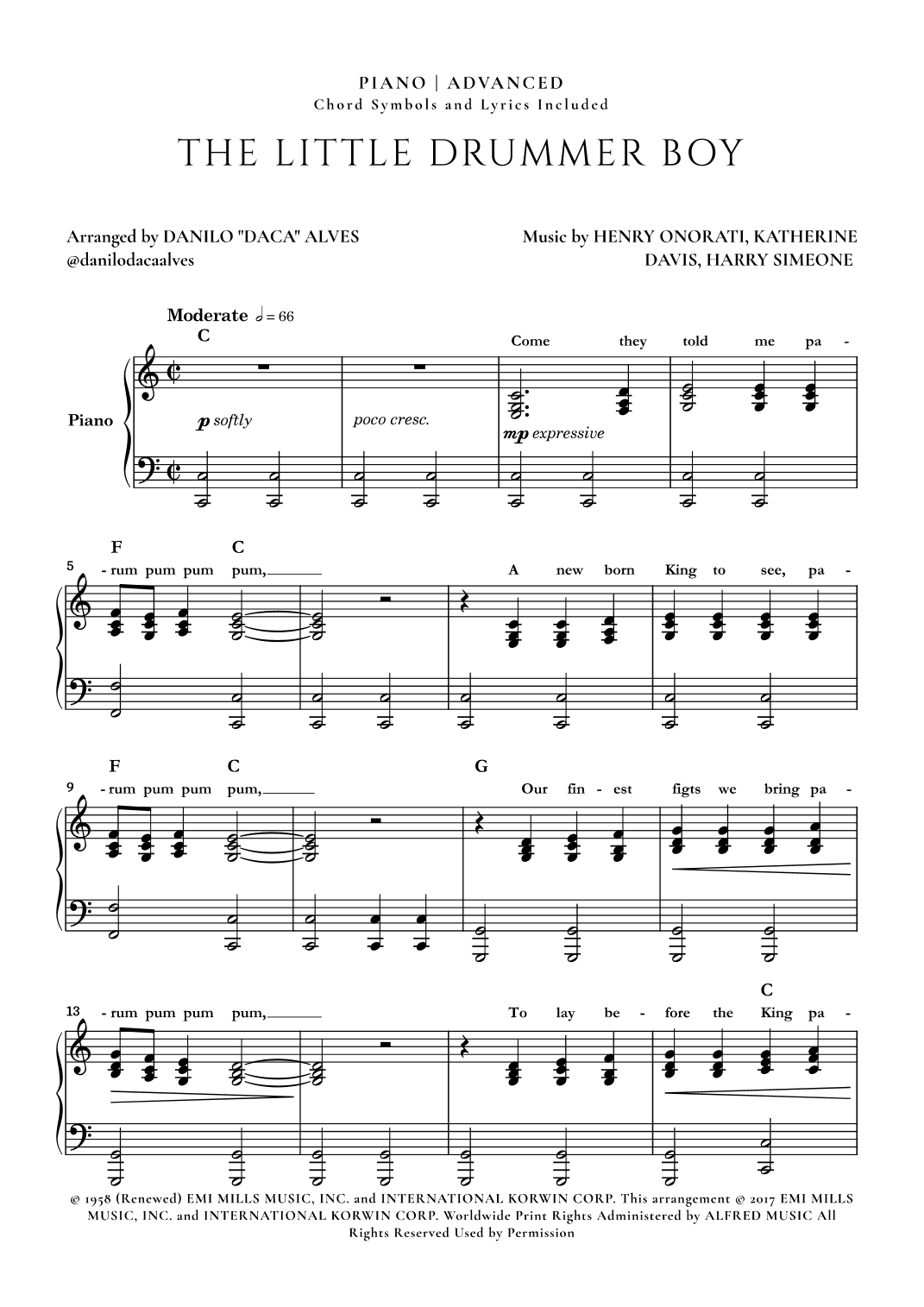 The Little Drummer Boy (arr. Danilo "Daca" Alves)