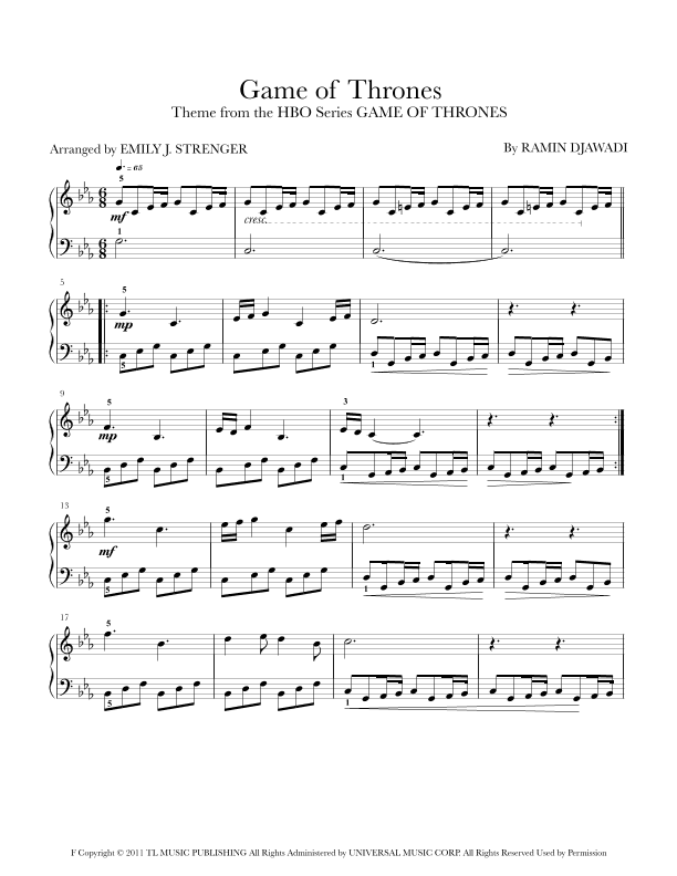 Game Of Thrones (arr. Emily J. Strenger)