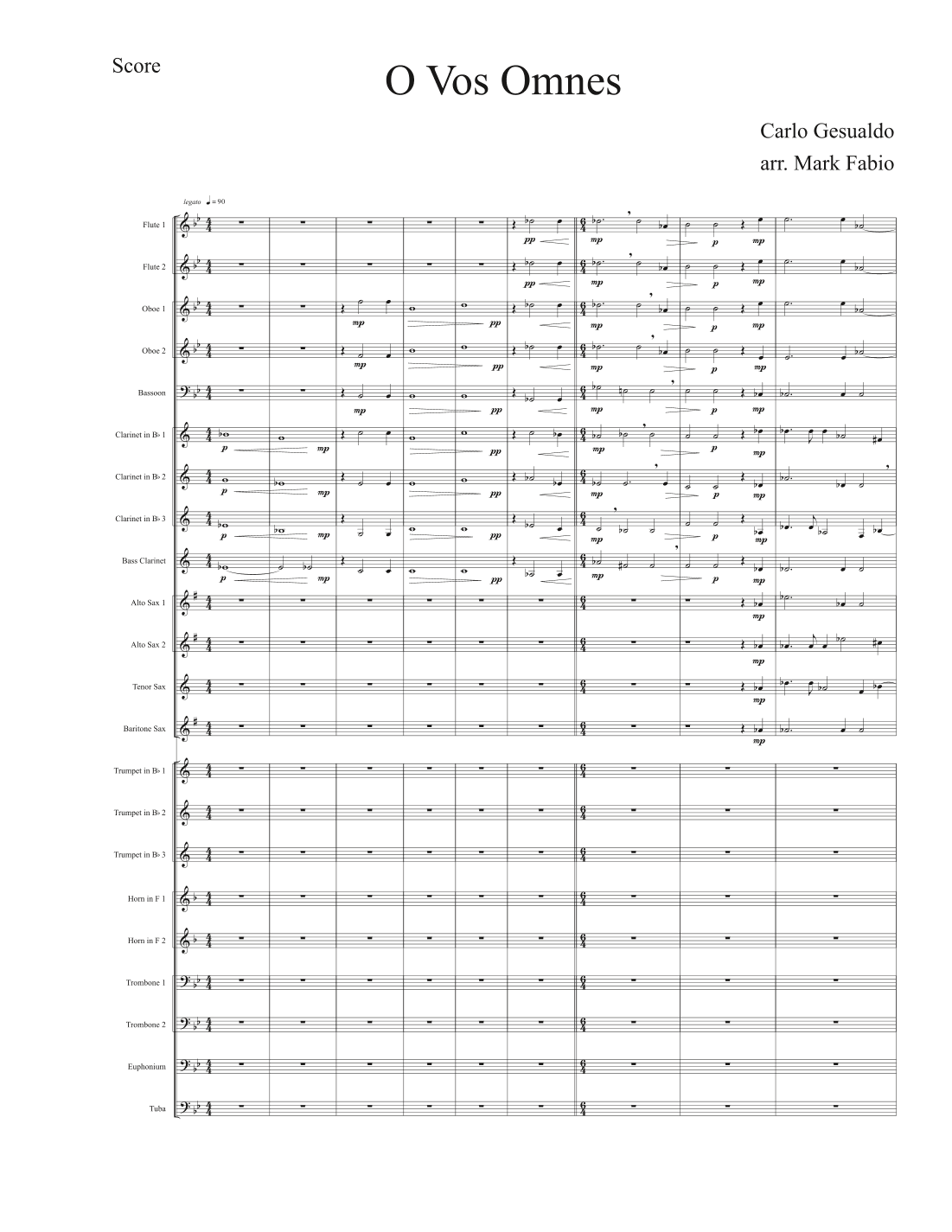 O Vos Omnes (arr. Mark Fabio)