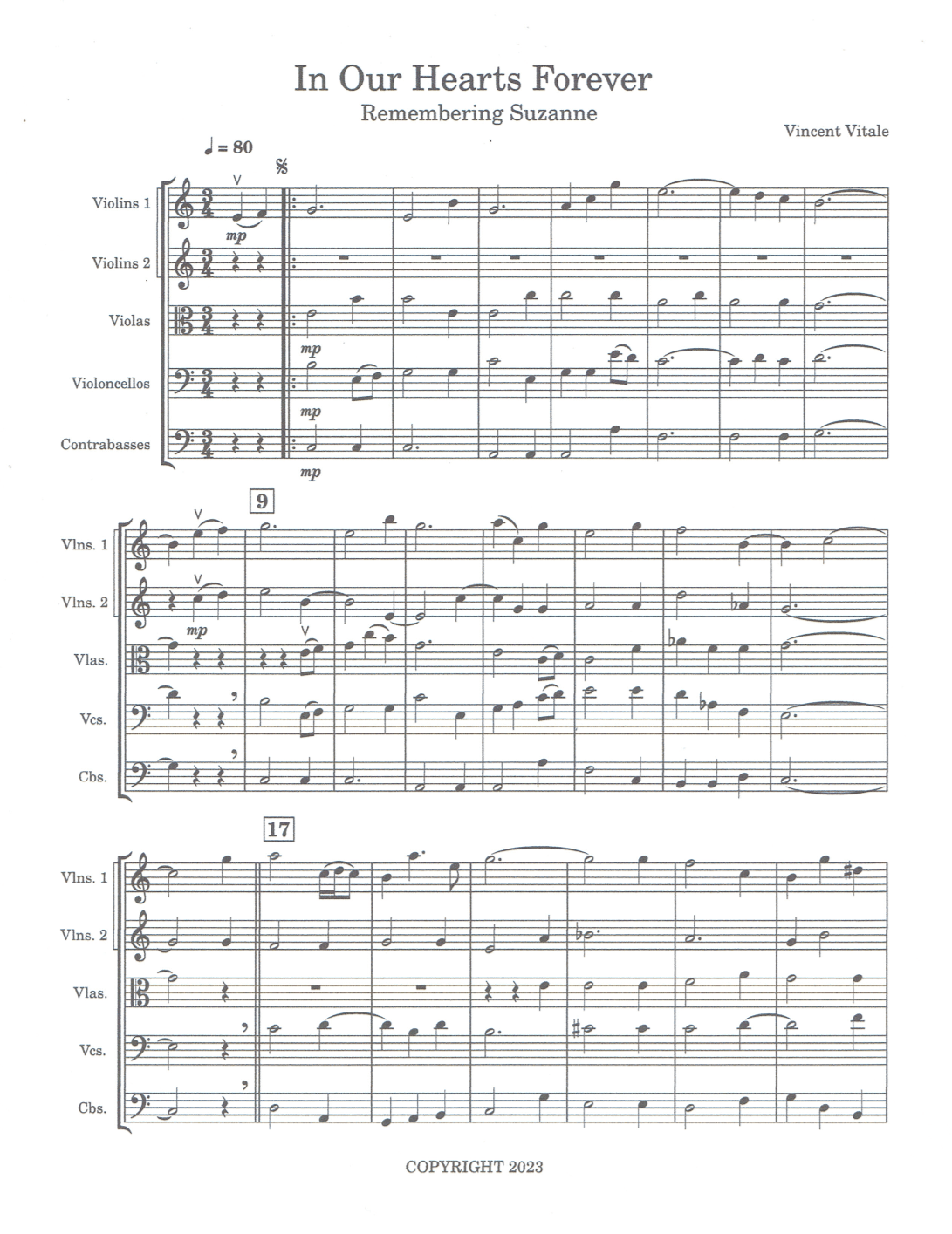 IN OUR HEARTS FOREVER  (Intermediate Easy)