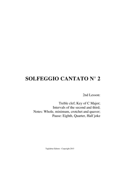 SOLFEGGIO CANTATO - Exercise No. 2