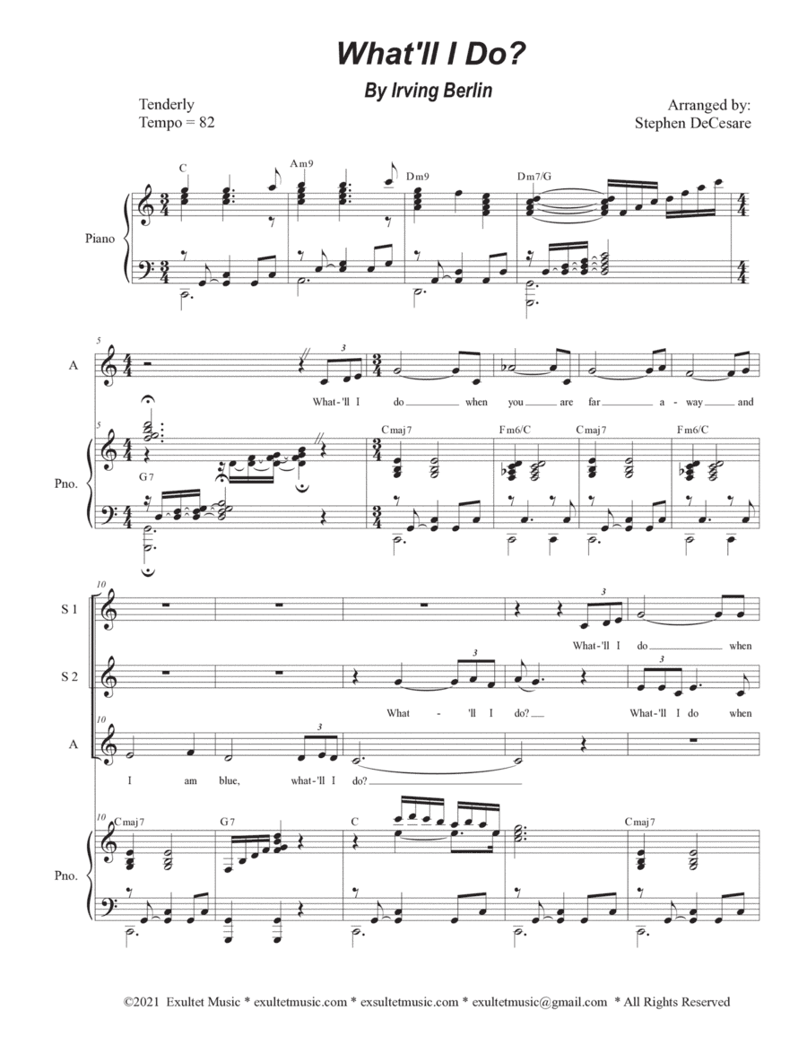 What'll I Do? (Vocal Trio - (SSA) (arr. Stephen DeCesare)