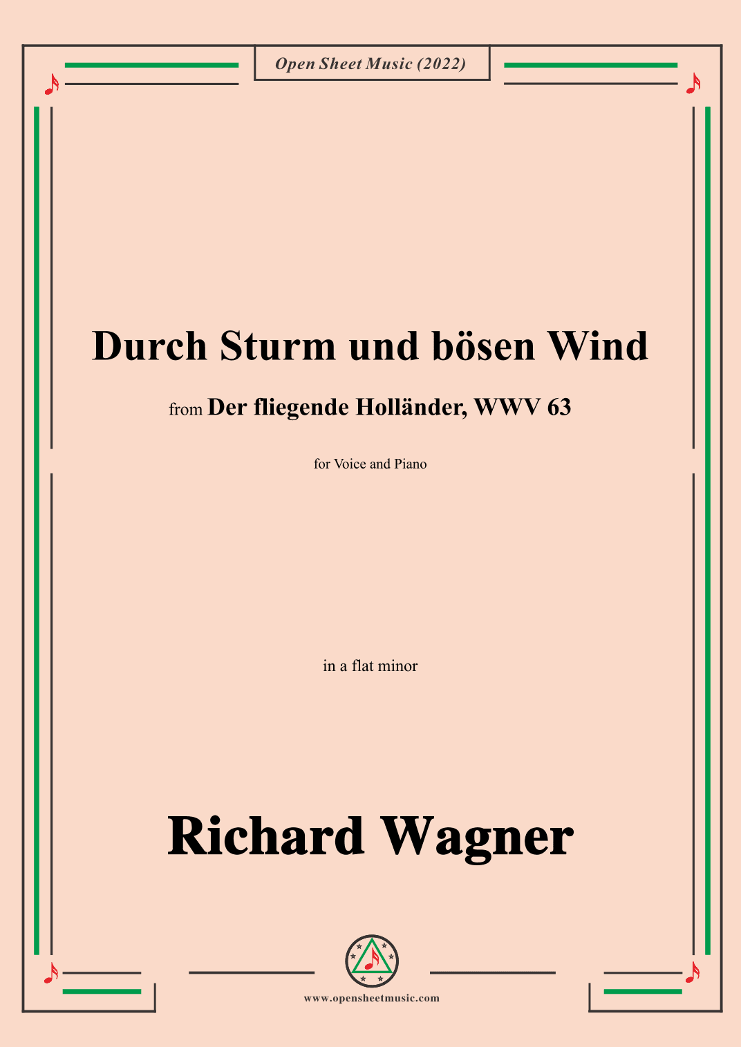 R. Wagner-Durch Sturm und bösen Wind,in a flat minor,from Der fliegende Hollander,WWV 63 (arr. OSM Press)
