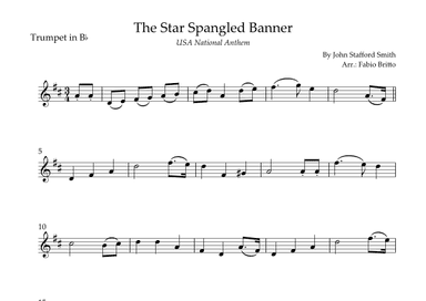 The Star Spangled Banner (USA National Anthem) for Trumpet in Bb Solo (arr. Fabio Britto)