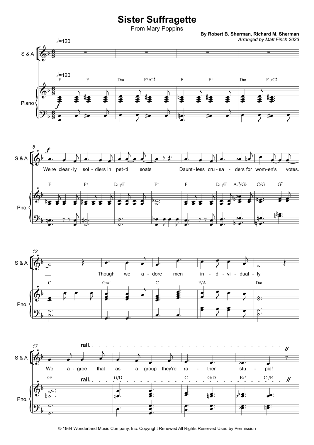 Sister Suffrigete (arr. Grenville Music)