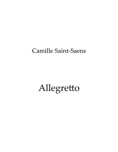 Allegretto (arr. Nick M Lacanski)