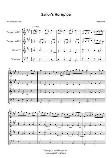 Sailor's Hornpipe - arranged for brass quartet (arr. Orlan Charles)
