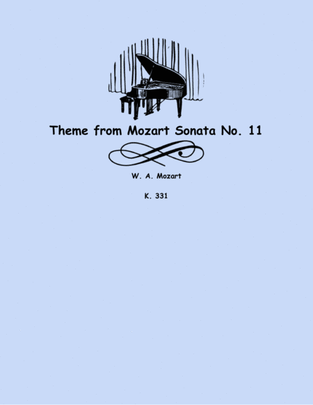 Theme from Mozart Sonata No. 11, K. 331 (arr. Lena Seeger)