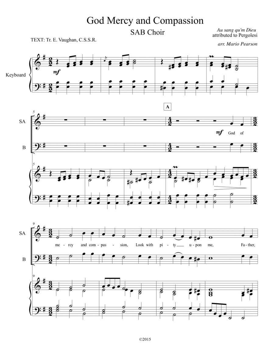 God of Mercy and Compassion (SAB)