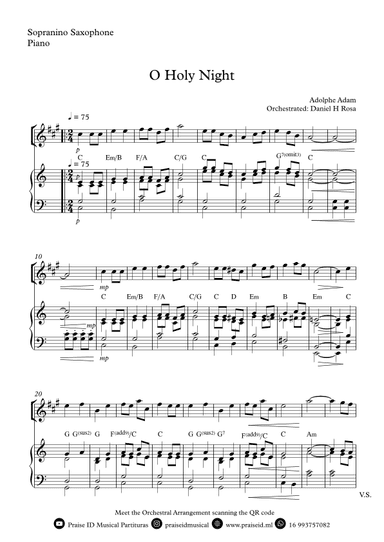 O Holy NIght - Christmas Carol - Sopranino Saxophone and Piano (arr. Daniel H Rosa)