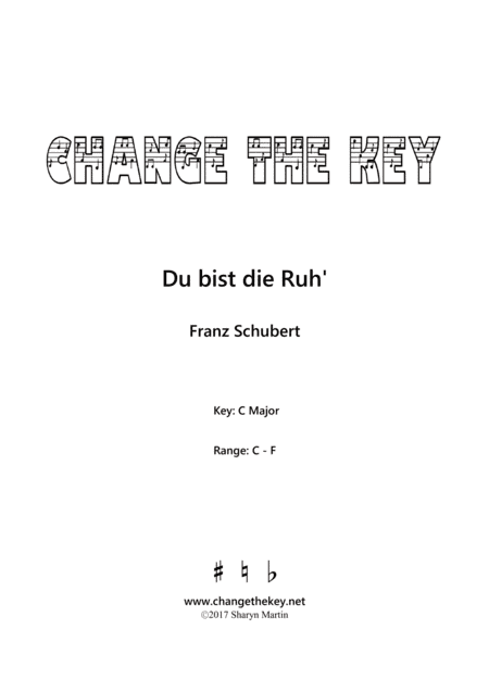 Du bist die Ruh' - C Major (arr. Change the Key)