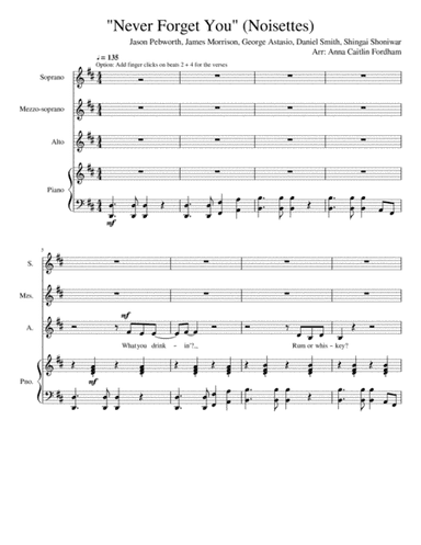 Never Forget You (arr. Anna Caitlin Fordham)