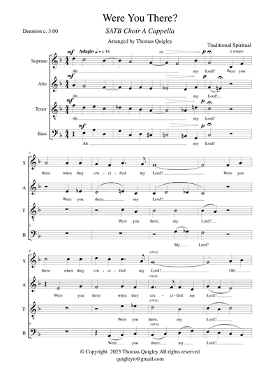Were You There? (arr. Thomas Quigley)
