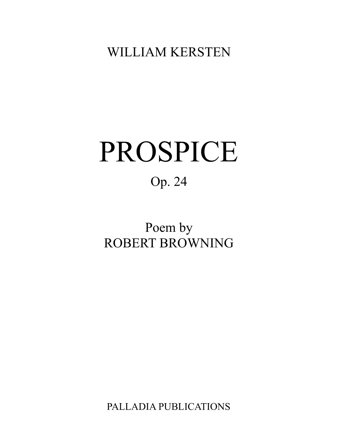Prospice for Tenor and Orchestra