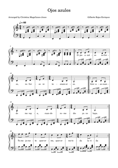 Ojos azules (arr. Christina Magallanes-Jones)
