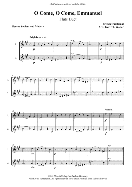 O Come, O Come, Emmanuel (arr. Gert Th. Walter)
