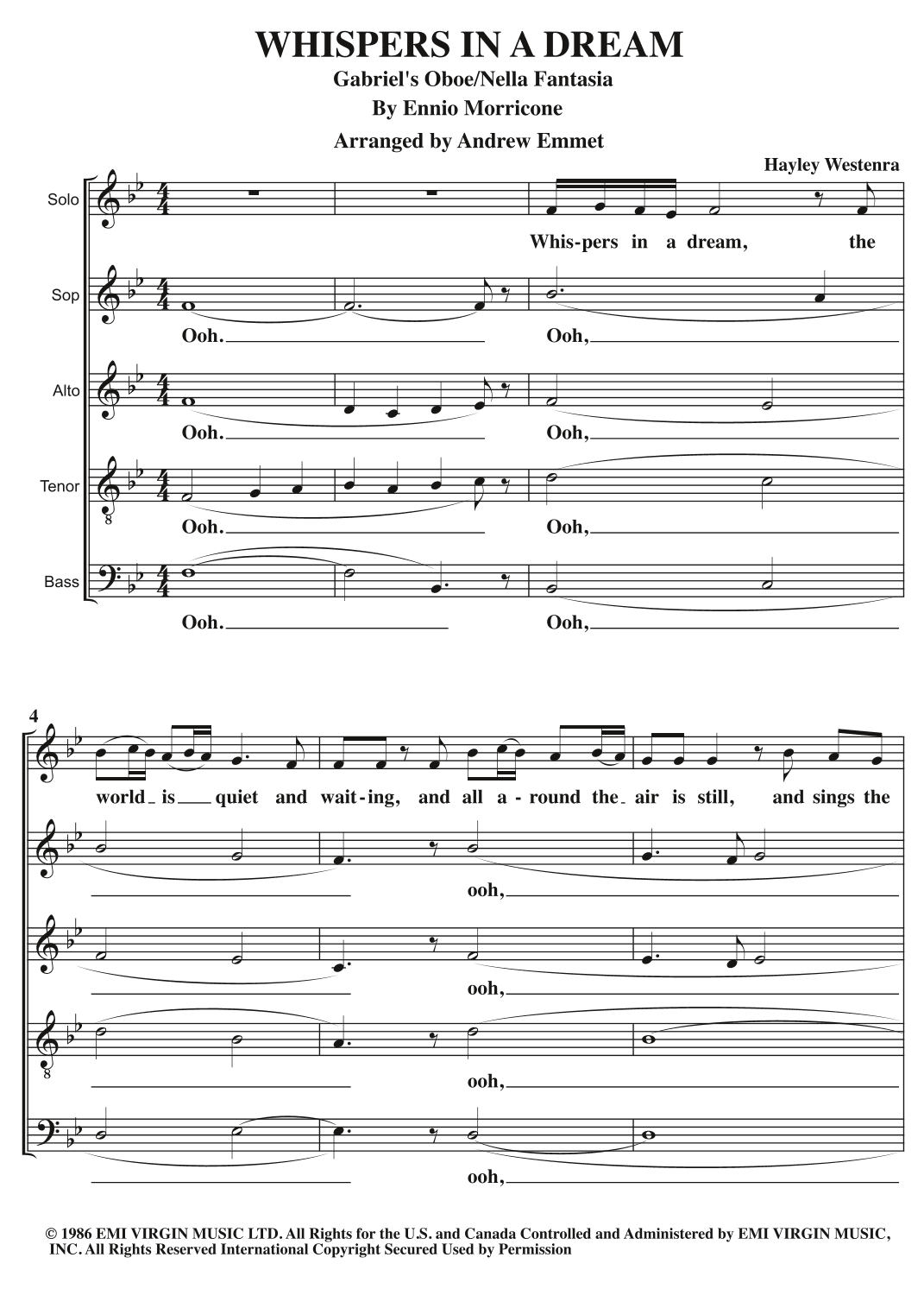 Gabriel's Oboe (arr. Andrew Emmet)
