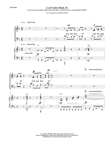 Can You Feel It (arr. Jeffrey Bowen)