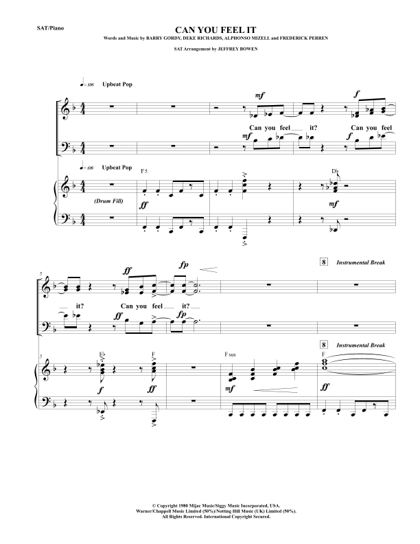 Can You Feel It (arr. Jeffrey Bowen)